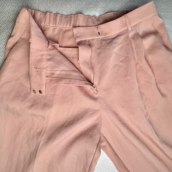 NWT H&M Tailored High-rise Wide Tapered Ankle Trouser Pant Powder Pink Size 16 - Picture 7 of 16